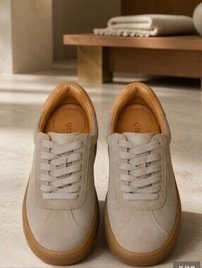 Gentle Souls | Nyle Leather Sneaker in Champagne, Size: 8 by Kenneth Cole